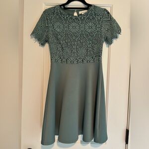 Teal Lace Mini Dress